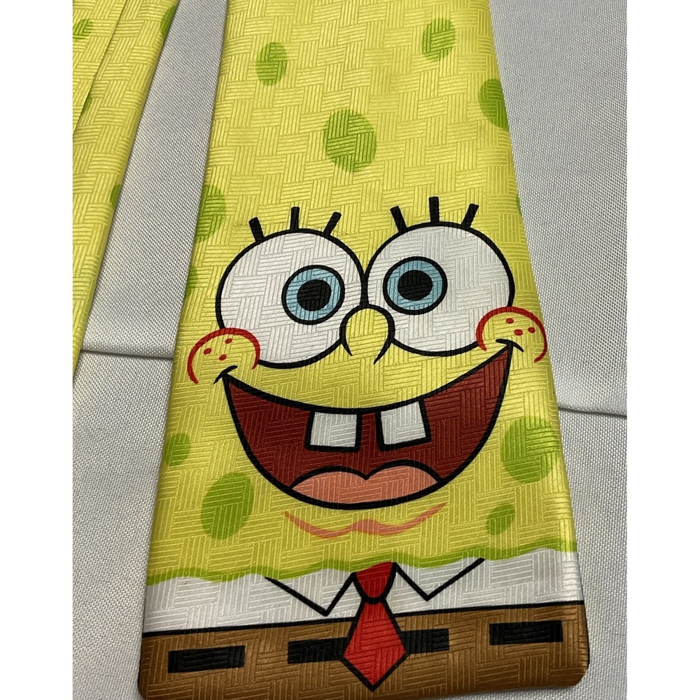 Nickelodeon SpongeBob Neck Tie‎ Vintage 2002 Cartoon Funny Viacom Yellow - Picture 4 of 7